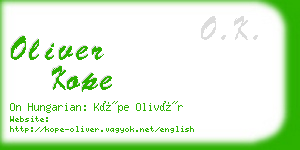 oliver kope business card